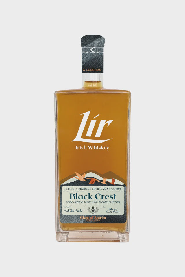 Glens Of Antrim Lir Irish Whiskey Black Crest  45% abv 70cl