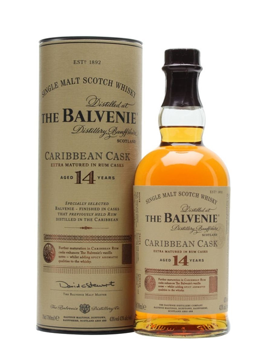 Balvenie 14 Year Old Caribbean Cask Speyside Single Malt Whisky 43% 70cl