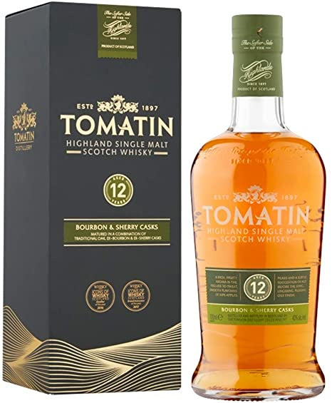 Tomatin 12 year old Bourbon & Sherry Casks 70cl 43% abv