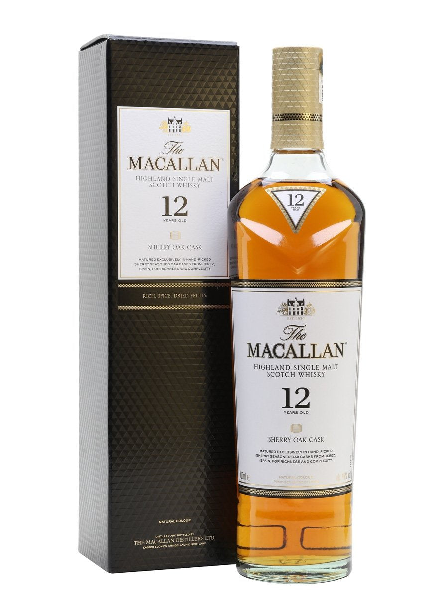 Macallan 12 Year Old Sherry Oak Speyside Single Malt Whisky 40% abv 70cl