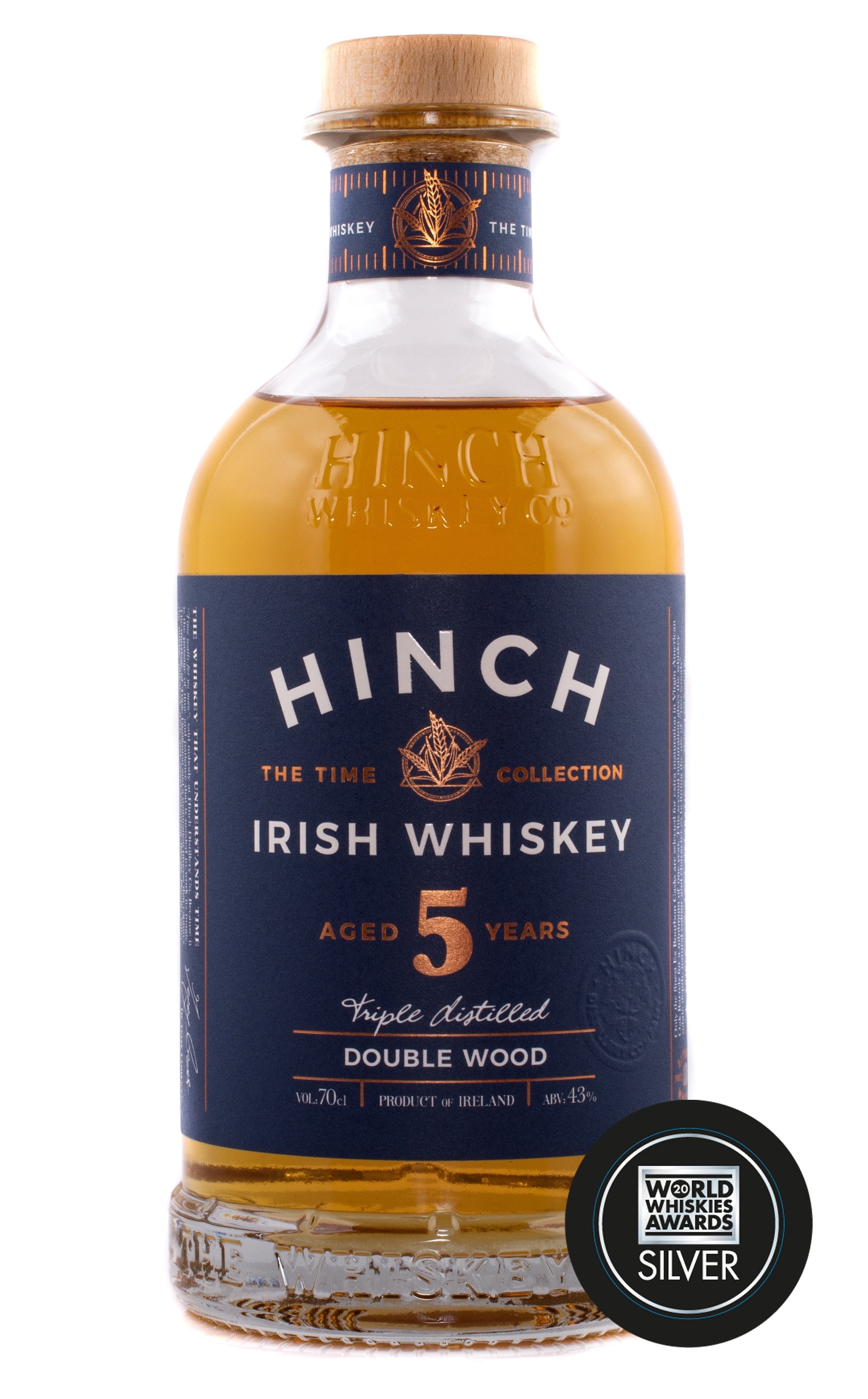 Hinch 5 Year Old Double Wood Irish Whiskey 43% abv 70cl