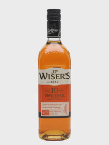 JP Wiser's 10 Year Old Triple Barreled Canadian Whiskey 40% abv 70cl