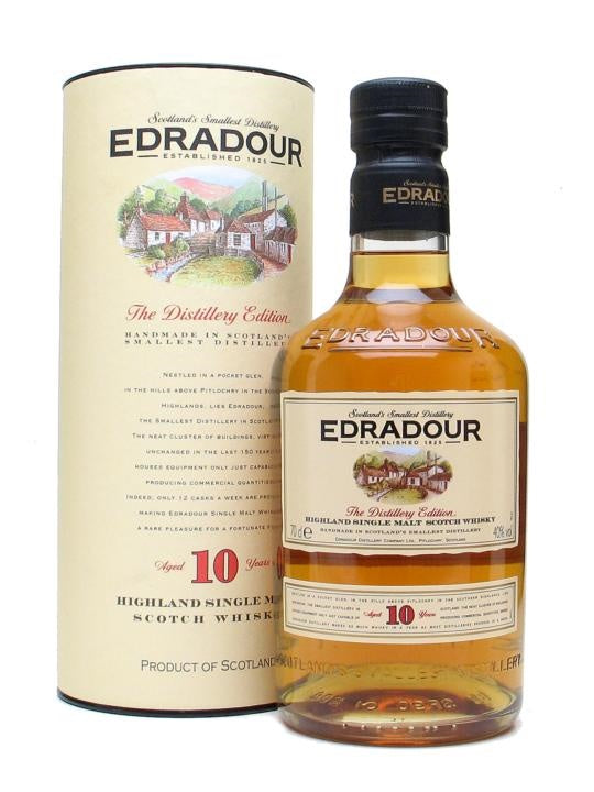Edradour 10 year old Highland Single Malt Whisky 40% abv 70cl